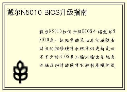 戴尔N5010 BIOS升级指南